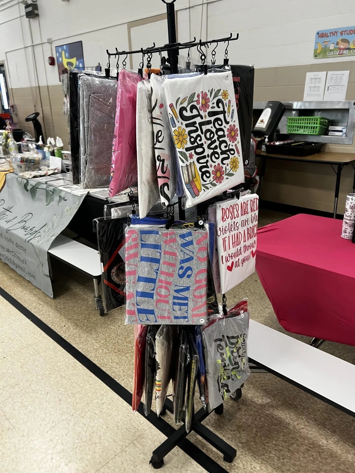 Custom Graphic T-Shirts Vendor Display