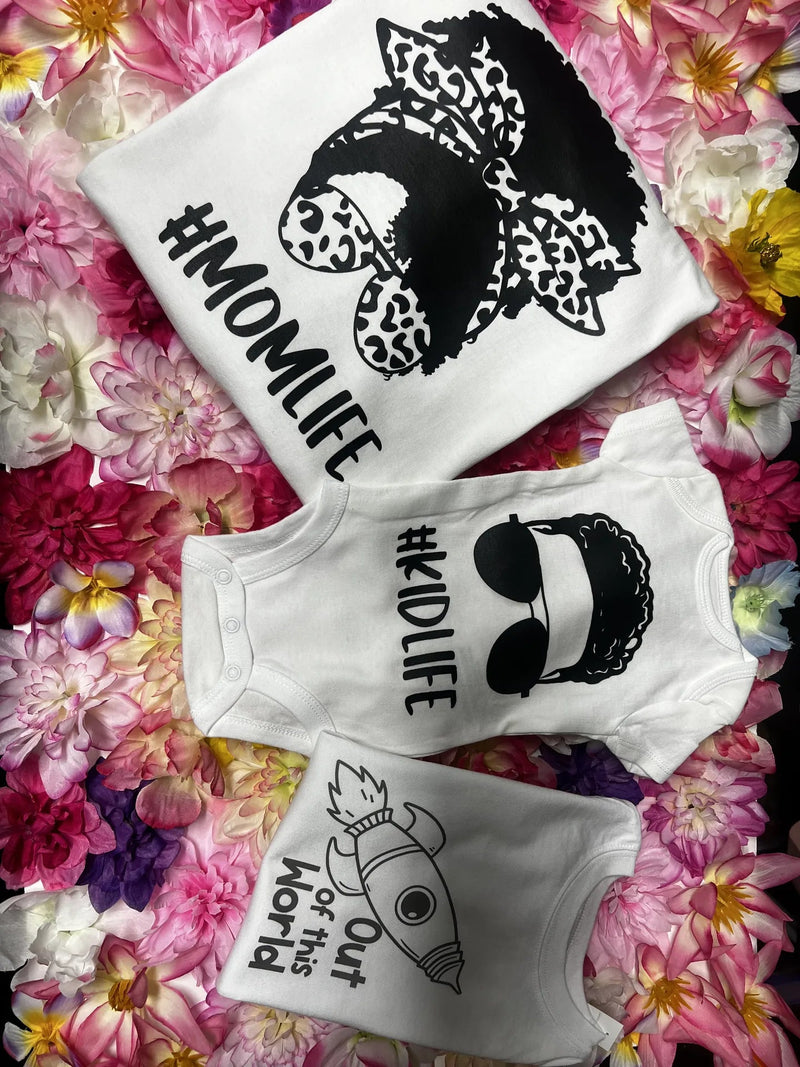 Custom MomLife KidLife Onesie Set