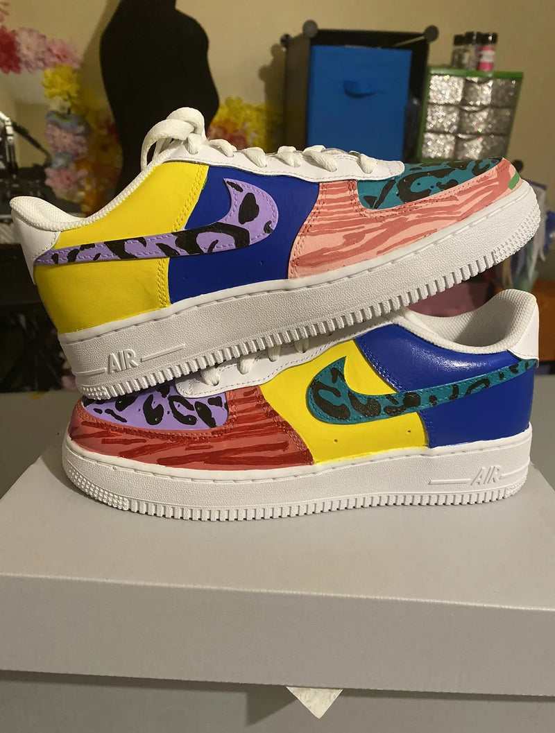 Custom Painted Sneakers Colorblock
