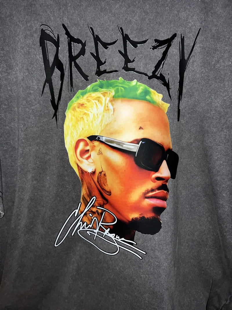Custom Shirt Chris Brown Breezy Portrait Gray