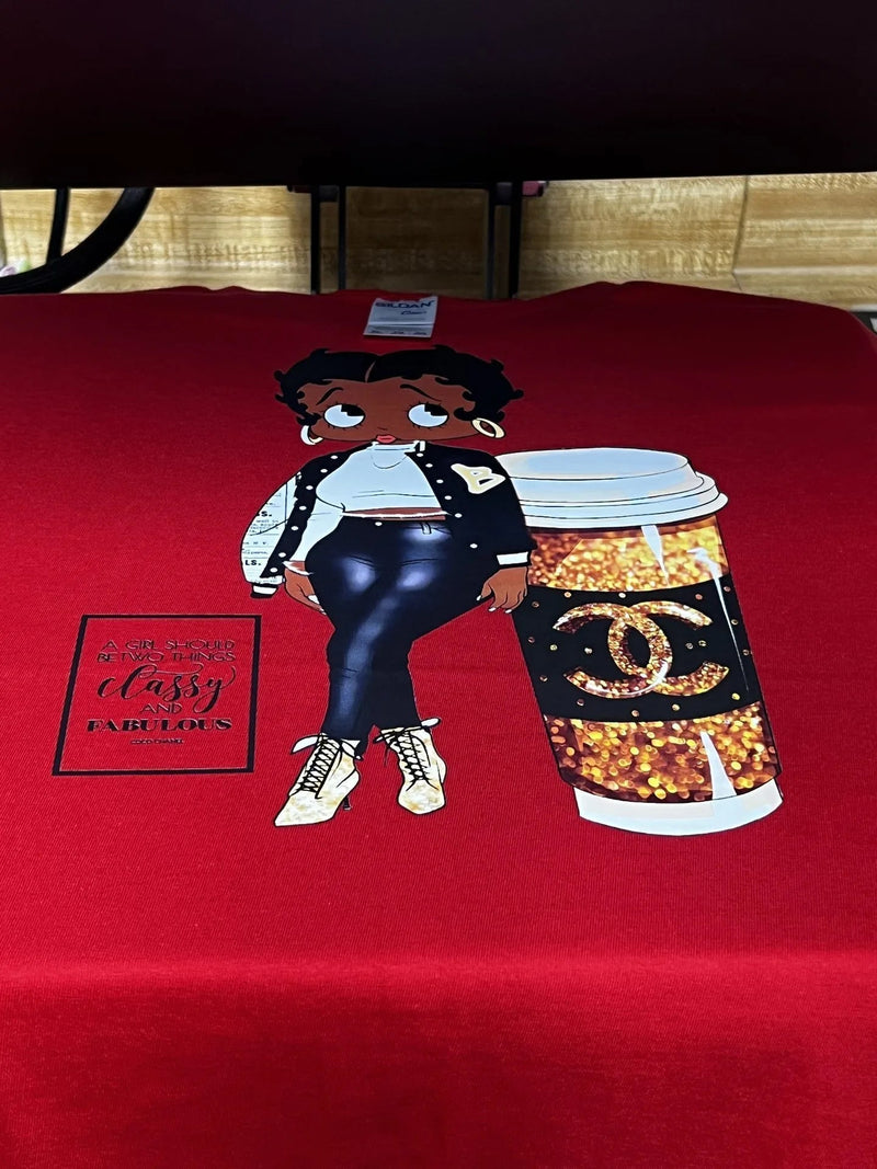 Custom Shirt Classy Fabulous Betty Boop Red