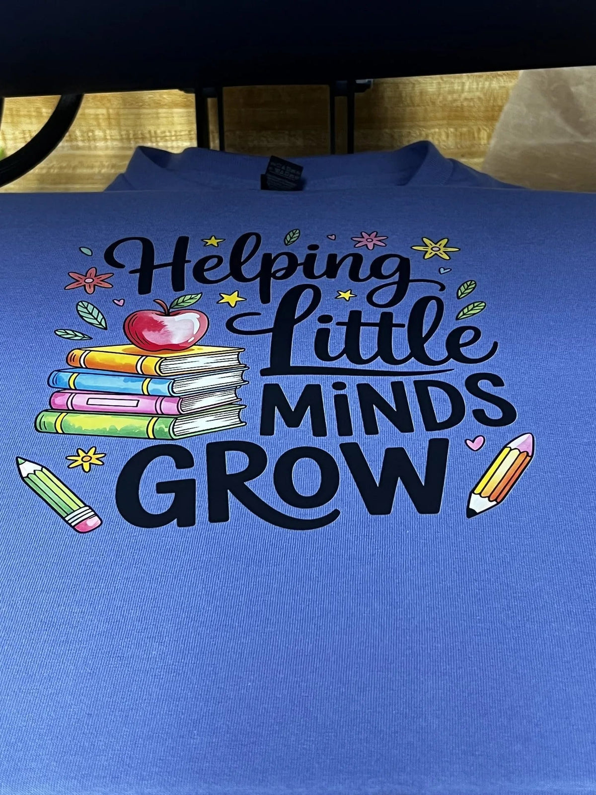 Custom Shirt Helping Little Minds Grow Blue