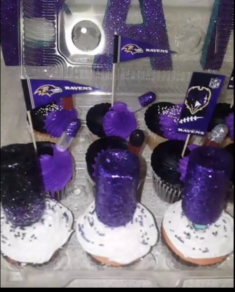 Ravens Themed Cupcakes