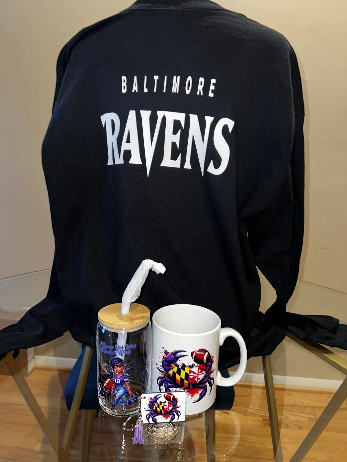 Ravens T-Shirt Mug Tumbler Display