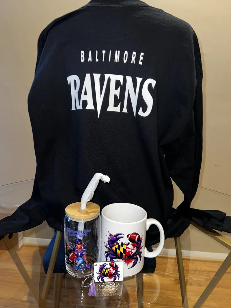 Ravens T-Shirt Mug Tumbler Display